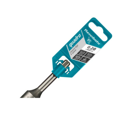 Картинка Бур 28х800 мм SDS-plus 4 грани RENNBOHR Quadro