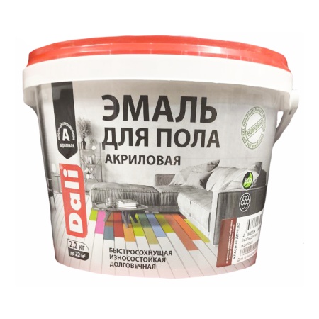 Эмаль для пола акриловая 2,2 кг Красное Дерево DALI