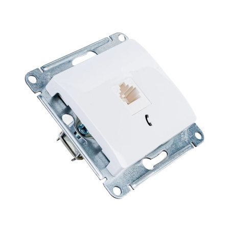 Картинка Розетка телефонная RJ11 в рамку Белая Systeme Electric GLOSSA