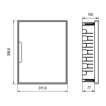 Картинка Корпус пластиковый встраиваемый FRAME ЩРВ-П-24 IP41 тонированная дверь F24B1WD DKC