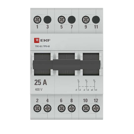 Картинка Трехпозиционный переключатель ТПС-63 3P 25А PROxima EKF