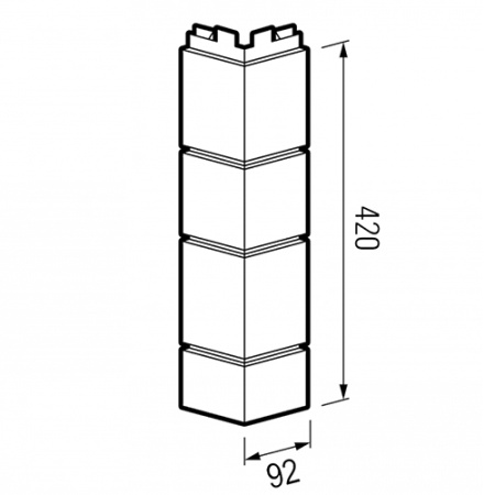Картинка Угол наружный ТЕХНОНИКОЛЬ Песчаник Кремовый 440х135х140 мм