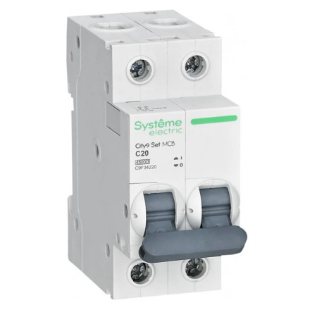 Картинка Выключатель автоматический 2п 20А С 4.5kA 230В City9 Set Systeme Electric
