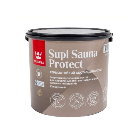 Защитный состав для саун Tikkurila Supi sauna protect, полуматовый, база EP 2.7 л