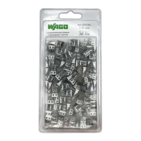 Картинка Клемма 2-х проводная Белая 0.5-2.5 мм для распределительной коробки с пастой WAGO