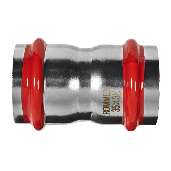 Картинка Муфта равнопроходная Впр-Впр Ø 35 Нержавеющая сталь пресс ROMMER