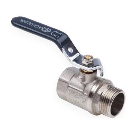 Картинка Кран шаровой ВН 1 1/2 ручка никелированный AQUALINK