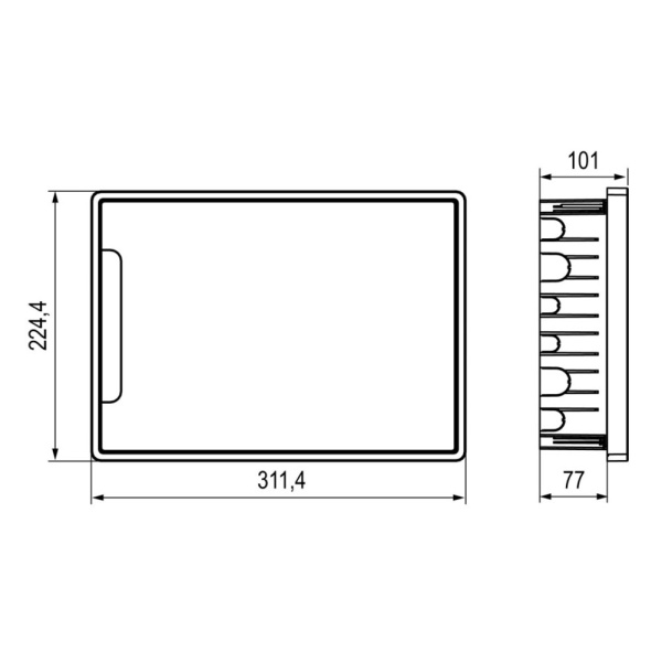 Картинка Корпус пластиковый встраиваемый FRAME ЩРВ-П-12 IP41 прозрачная дверь F12B1WT DKC