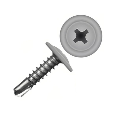 Картинка Саморез с пресс-шайбой 4.2х19 мм сверло RAL7004 Светло-серый