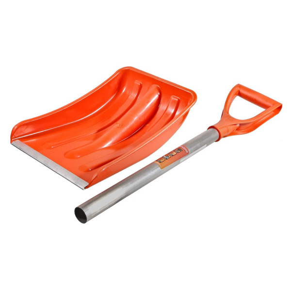 Картинка Лопата снеговая автомобильная Оранжевая с черенком и ручкой Sturm
