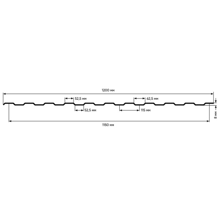 Изображение Профнастил Коричневый С8 2500х1200 мм 0,5 мм Картинка Профнастил Коричневый С8 2500х1200 мм 0,5 мм