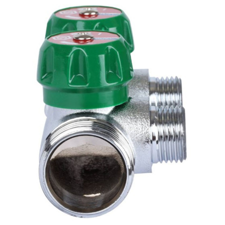 Картинка Коллектор регулирующий 1" 2 выхода 1/2' наружная резьба STOUT