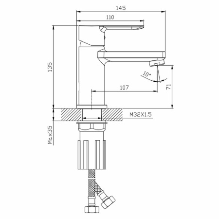 Картинка Смеситель для умывальника Графит SPLENKA 9S06.10.09