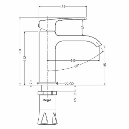 Картинка Смеситель для умывальника Золотой сатин RAGLO 9R02.10.03