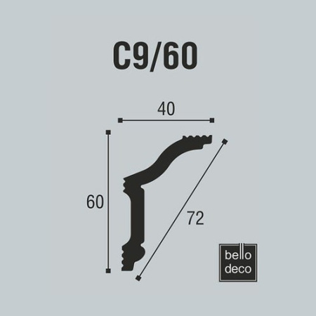 Картинка Плинтус потолочный Bello-Deco С9/60 длина 2 м