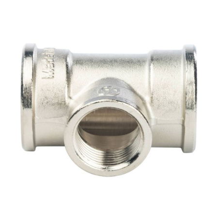 Картинка Тройник ВВВ 1"х3/4"х1" переходной никелированный STOUT