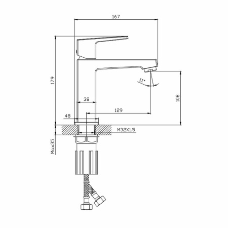 Картинка Смеситель для умывальника Золотой сатин SPLENKA 9S01.10.03