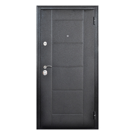 Дверь Форпост Квадро 2 Лиственница Серая 860х2050 правая с цилиндрическим замком и дверной фурнитурой