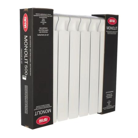 Картинка Радиатор биметалл 500х100 8 секций Боковое подключение RIFAR MONOLIT