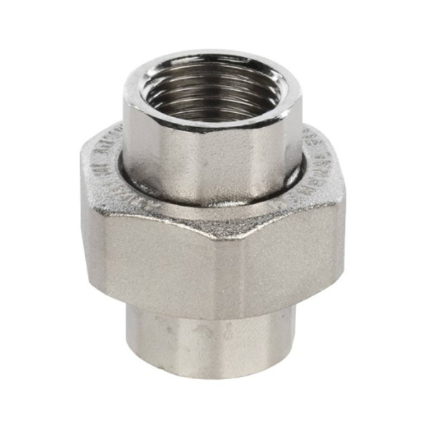 Картинка Сгон разъемный ВВ 1/2' прямой Американка никелированный STOUT