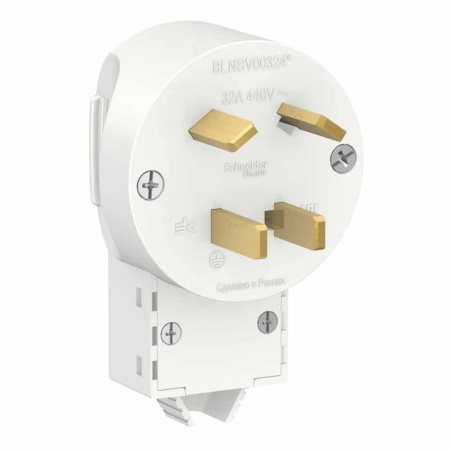Вилка силовая скрытой установки 3р+n 32А 400В Белый BLANCA Systeme Electric