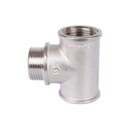 Картинка Тройник ВНВ 3/4"х3/4"х3/4" переходной никелированный STOUT