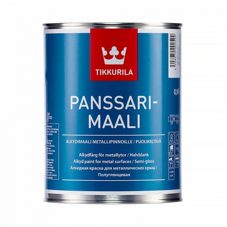 Краска Tikkurila Panssarimaali для металлической кровли полуглянцевая база C 0,9 л