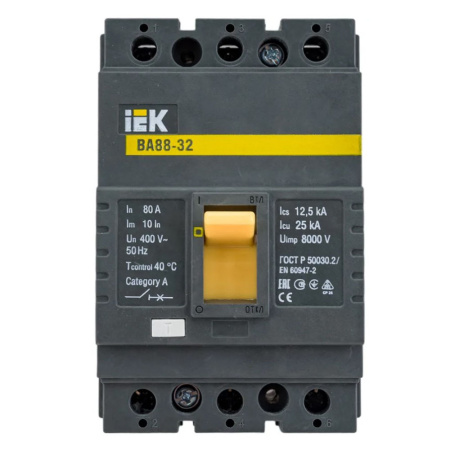 Картинка Выключатель автоматический ВА88-32 3Р 80А 25кА IEK