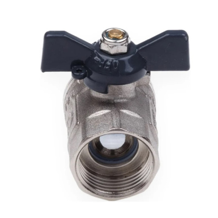 Картинка Кран шаровой ВН 1/2" U бабочка никелированный AQUALINK