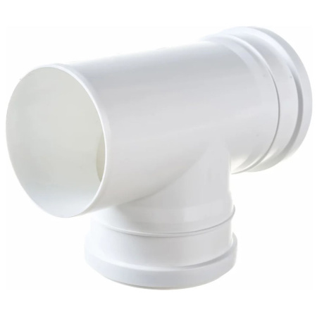 Картинка Тройник 110х110/87° для внутренней канализации бесшумный Белый Политэк