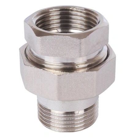 Картинка Сгон разъемный ВН 1' прямой американка никелированный STOUT