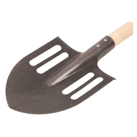 Картинка Лопата штыковая Рельсовая сталь с деревянным черенком и ручкой 210х385х1440 мм ИНСТРУМ-Агро