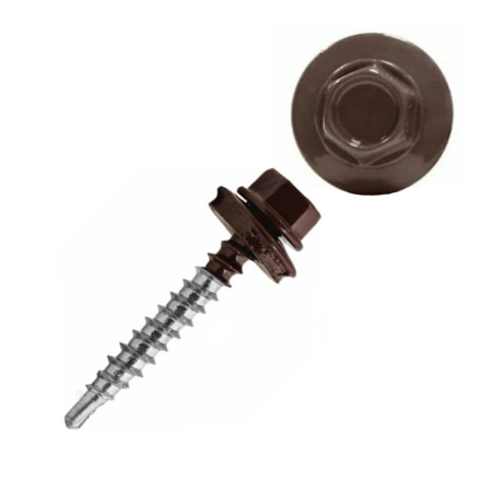 Картинка Саморез кровельный 4.8х29 мм Ral 8017 Коричневый