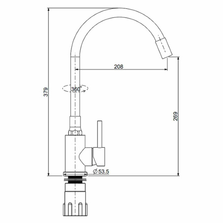 Картинка Смеситель для кухни Графит Черный SPLENKA 9S201.4406.09