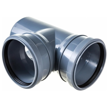 Картинка Тройник 110х110/87° для внутренней канализации Серый Политэк