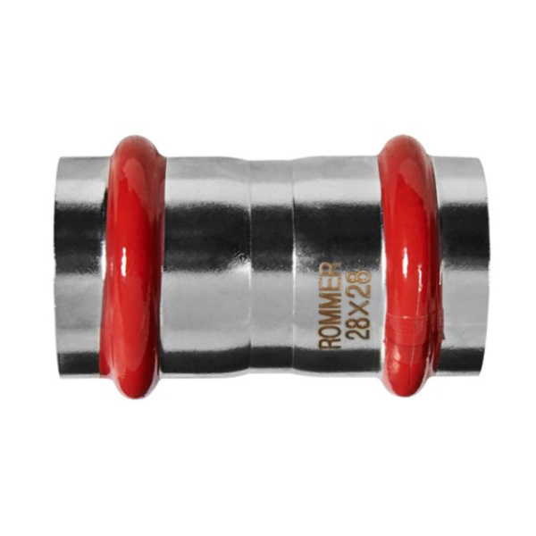 Картинка Муфта равнопроходная Впр-Впр Ø 28 Нержавеющая сталь пресс ROMMER