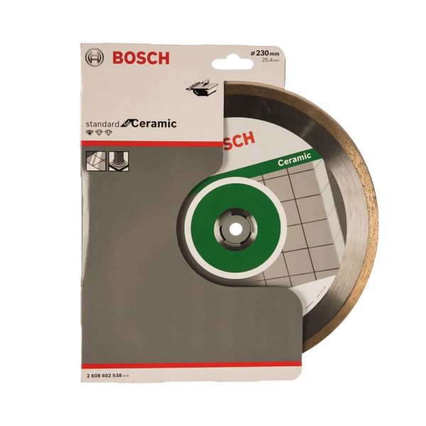 Картинка Круг алмазный БОШ 230*1,6*25,4 мм станок сплошной керамик