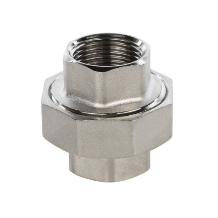 Картинка Сгон разъемный ВВ 3/4' прямой Американка никелированный STOUT