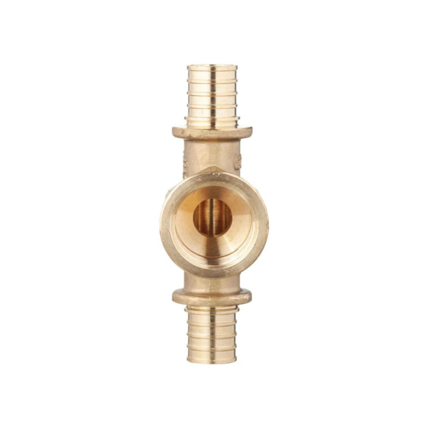 Картинка Тройник аксиальный переходной 20х3/4" ВРх20 мм Латунь РОСТерм