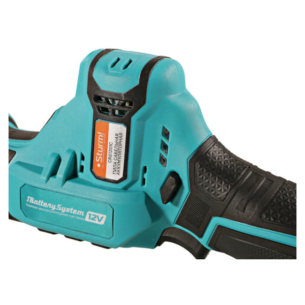 Картинка Пила сабельная аккумуляторная 12В рез 150 мм ЗУ кейс Sturm