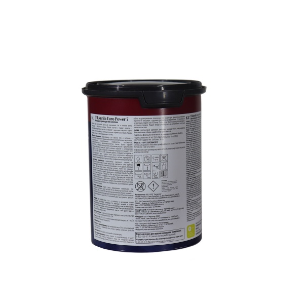 Картинка Краска моющаяся для стен и потолка 0.9 л База А Tikkurila EURO POWER 7