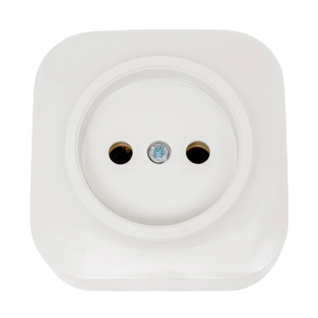 Картинка Розетка одноместная 16А IP20 250В без заземления АБС-пластик Белая TOKOV ELECTRIC ОП Frea