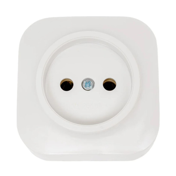 Картинка Розетка одноместная 16А IP20 250В без заземления АБС-пластик Белая TOKOV ELECTRIC ОП Frea