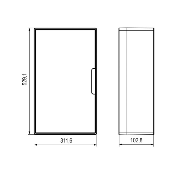 Картинка Корпус пластиковый настенный FRAME ЩРН-П-36 IP41 тонированная дверь F36W1WD DKC
