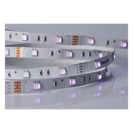 Картинка Светодиодная лента Uniel ULS-M22-5050-30LED-m-10mm-IP20-DC12V-7.2W-m-5M-RGB