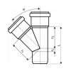 Картинка Тройник Ø 110х75 45° для внутренней канализации Серый Политэк