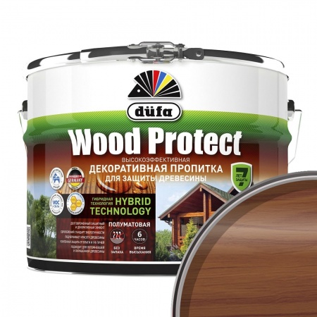 Пропитка декоративная для дерева Dufa Wood Protect Махагон 10 л