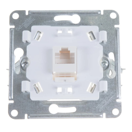 Картинка Розетка компьютерная RJ45 кат 5e в рамку Белая System electric GLOSSA