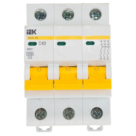 Картинка Выключатель автоматический 3п 40А С ВА47-29 4.5кА IEK