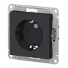 Розетка с заземлением со шторкой в рамку Карбон System electric ATLASDESIGN